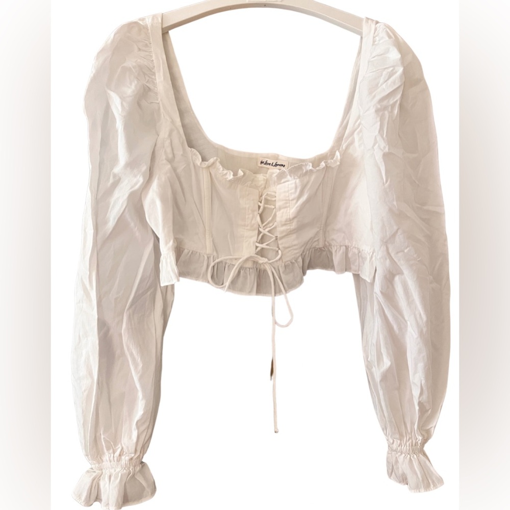For love and Lemons White Crop Corset Top